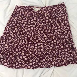 burgundy & white skirt